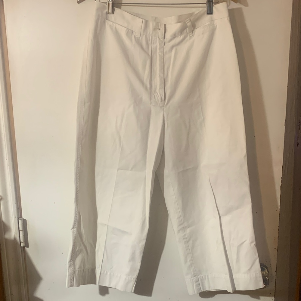 Lauren Ralph Lauren Cream Wide Leg Cropped Trousers!